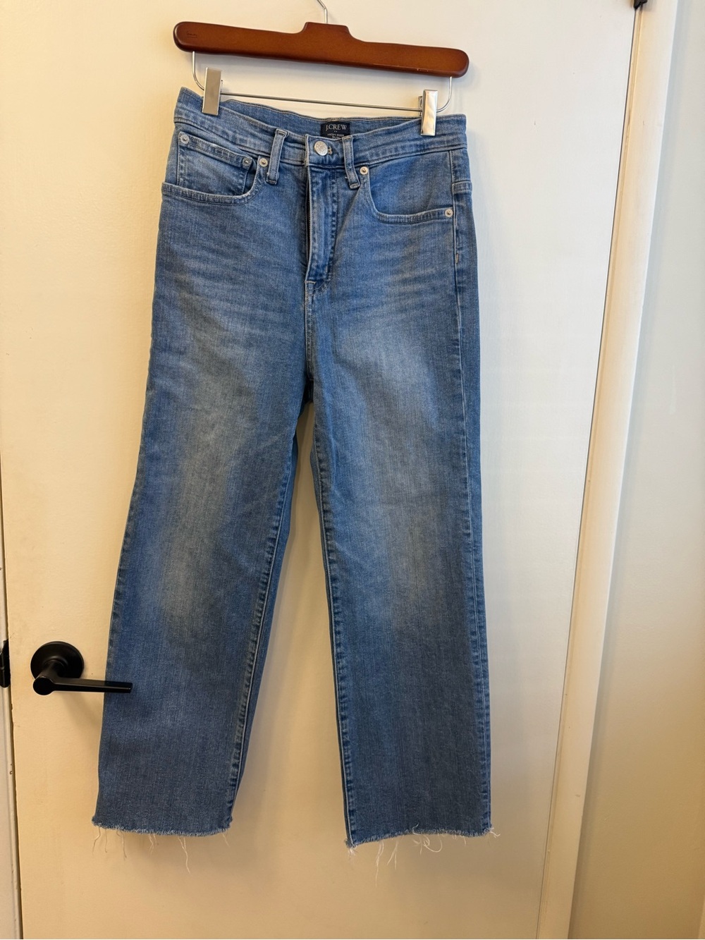 J. Crew Straight-Leg High-Rise Jeans — Light Blue Wash